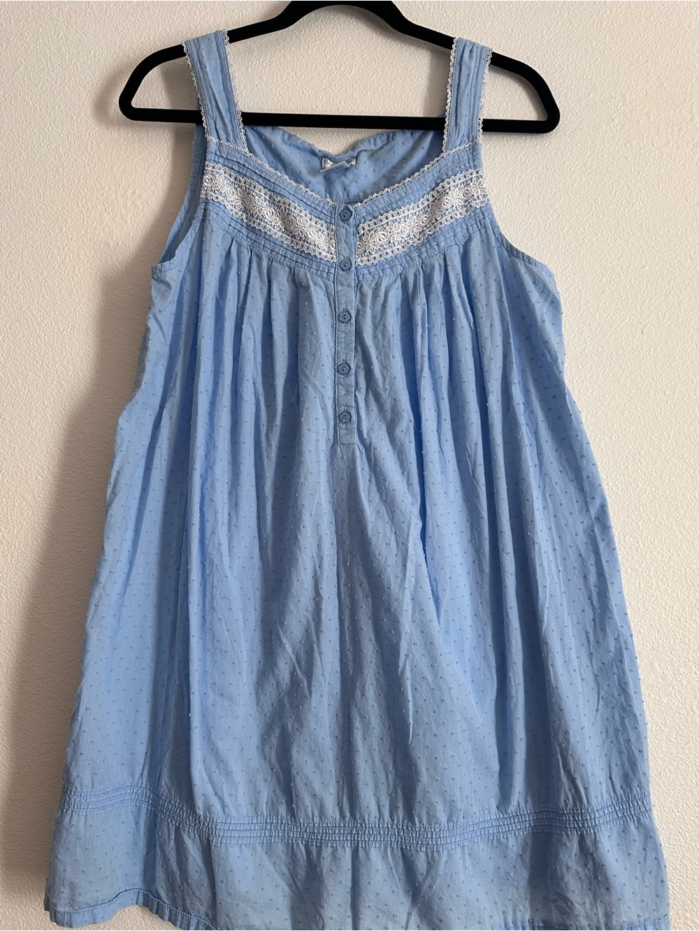 Croft & Barrow Cotton Light Blue dotted swiss Nightgown S lightweight lk New